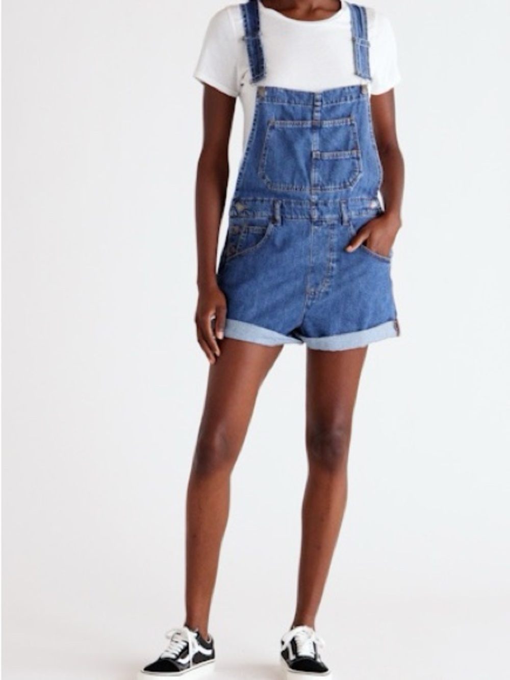 We The Free Blue “Ziggy” Denim Short Overalls Medium